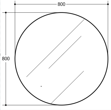 Luna Aluminum Framed Mirror 5mm Copper Free with Safety Film 600/700/800mm KR600F/KR700F/KR800F-MB/BG/BN/GM