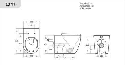 Elvera Geberit inwall floor Wall-Faced Toilet Suite