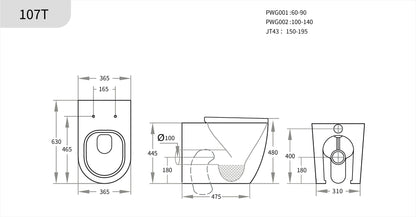 Elara Ambulant inwall Wall-FacedToilet Suite With In-Wall Cistern