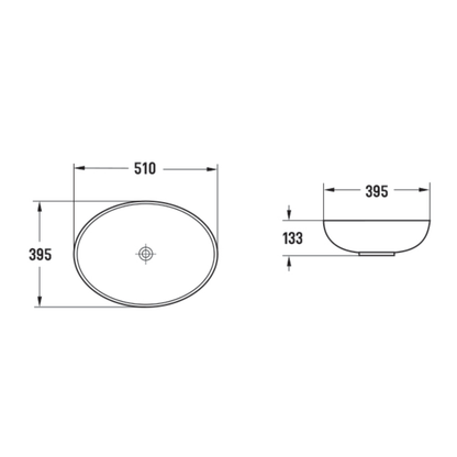 Matte White with gold Vein Basin 520*395*130mm