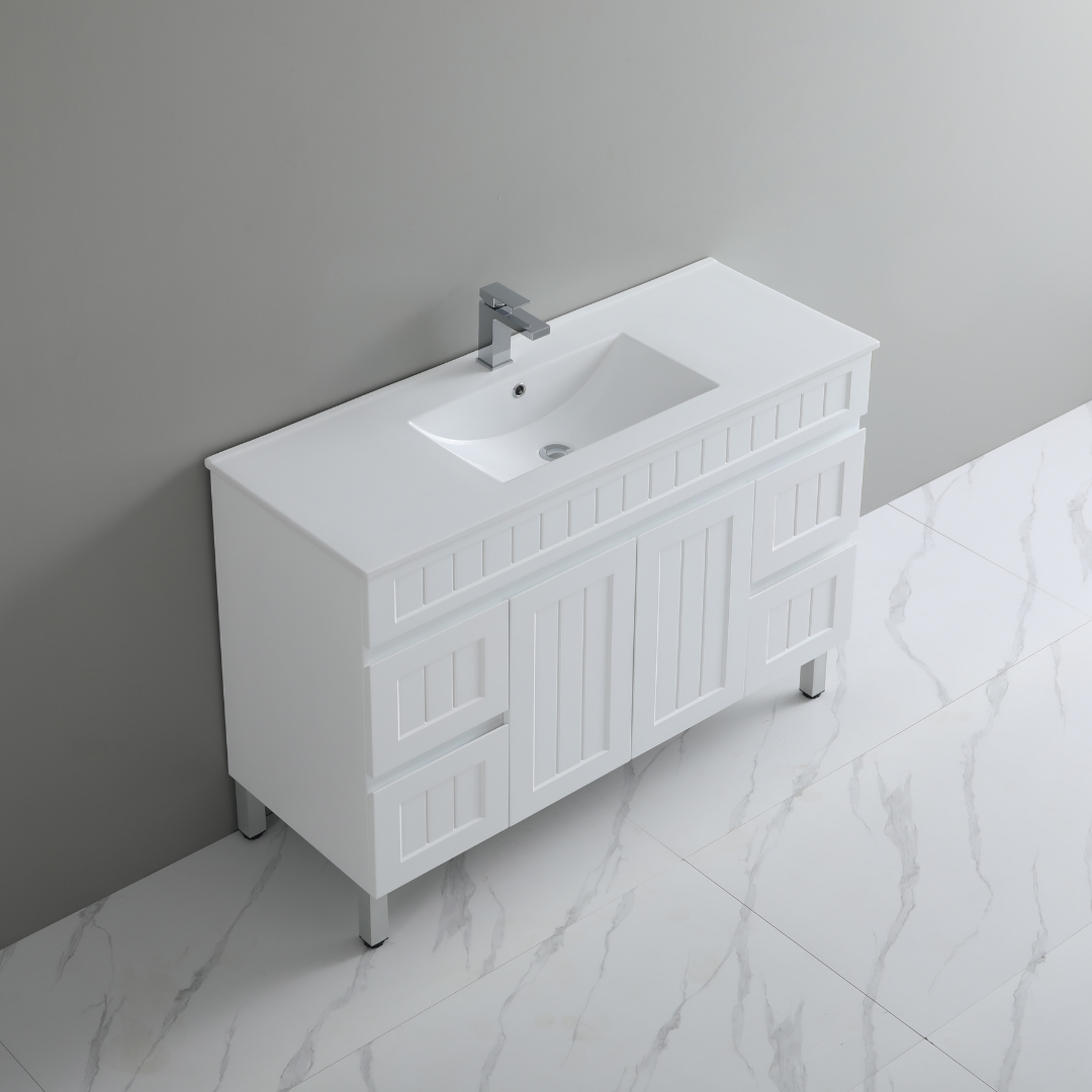 Ceto ACACIA 1200mm*460mm*860mm free standing Matte White Vanity