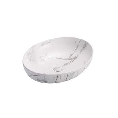 Matte White with gold Vein Basin 520*395*130mm