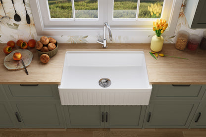 838*510*251mm Greenwich Fireclay farmhouse sinks FCSW835/FCSW835D-GW