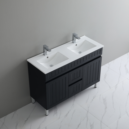 Ceto ACACIA 1200*460*860mm double bowl free standing Matte black Vanity