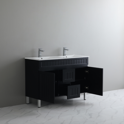 Ceto ACACIA 1200*460*860mm double bowl free standing Matte black Vanity