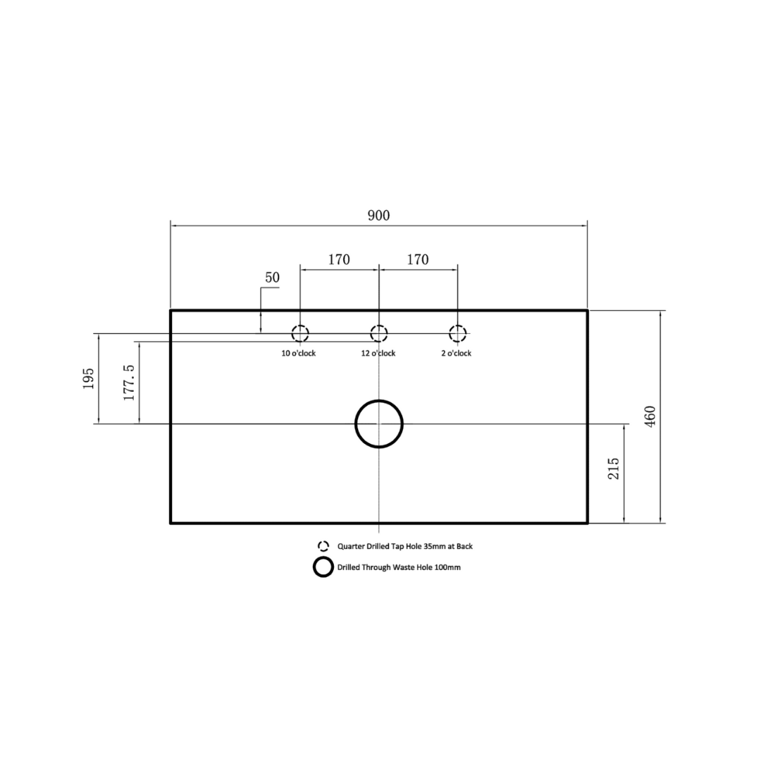 Standard Above Counter Top 600-1800mm