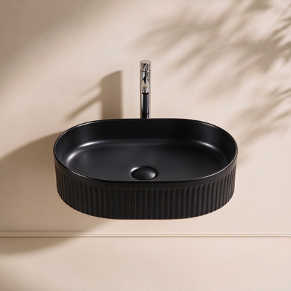 Cascade Flute Oval Art Basin 590*370*100mm LH-BS12-590GWMW/MB