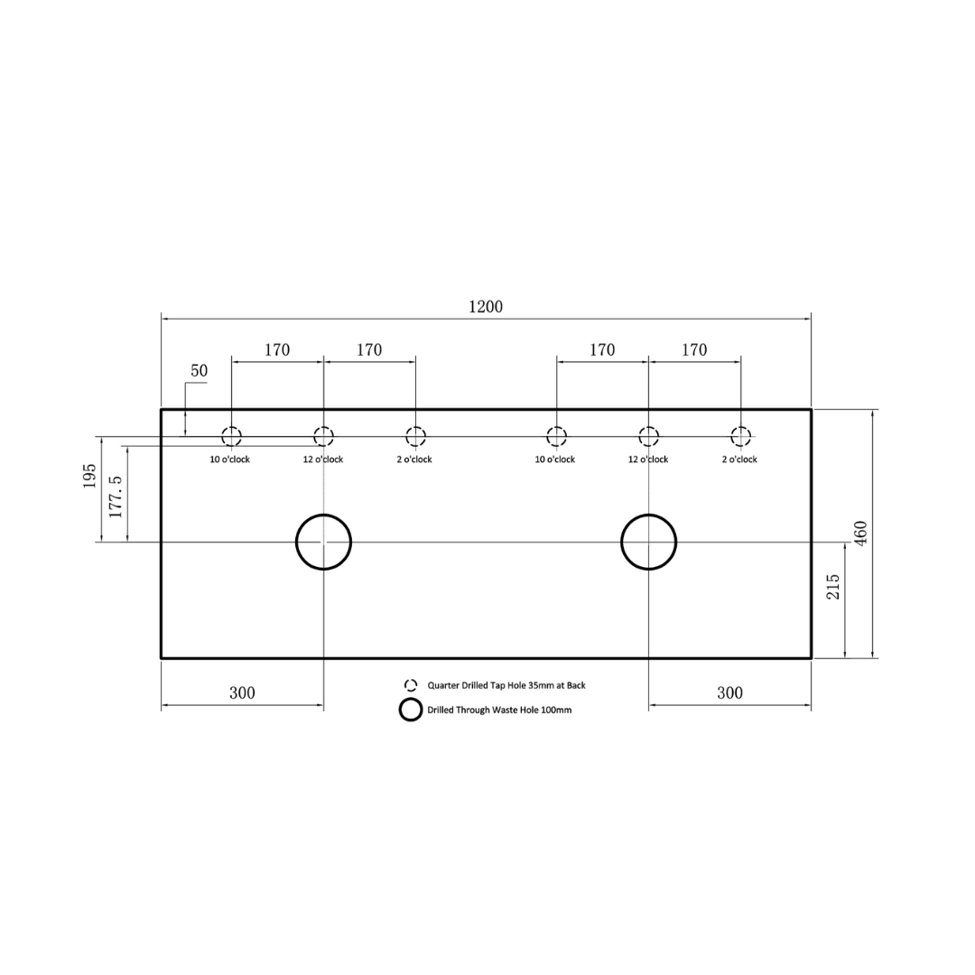 Standard Above Counter Top 600-1800mm