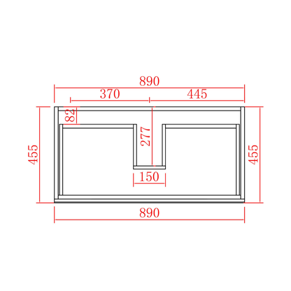 RIVA PVC Wall-Mounted Vanity 900x460x560mm