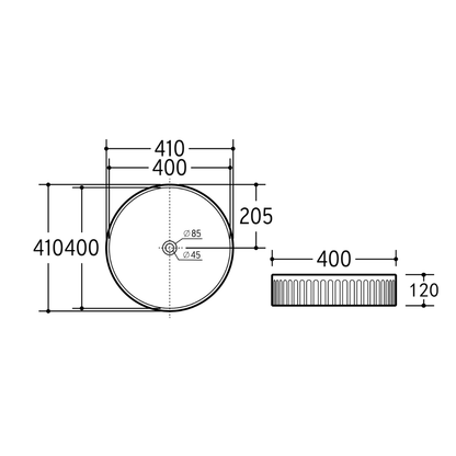 Floe Ribbed Arch Console Basin 360*360*120mm