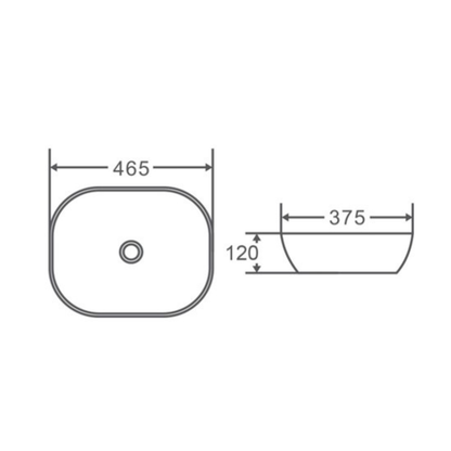 Gloss White Ceramic Console Basin 465*375*120mm