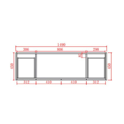 Arctic Gloss PVC Vanity 1490*470*550mm
