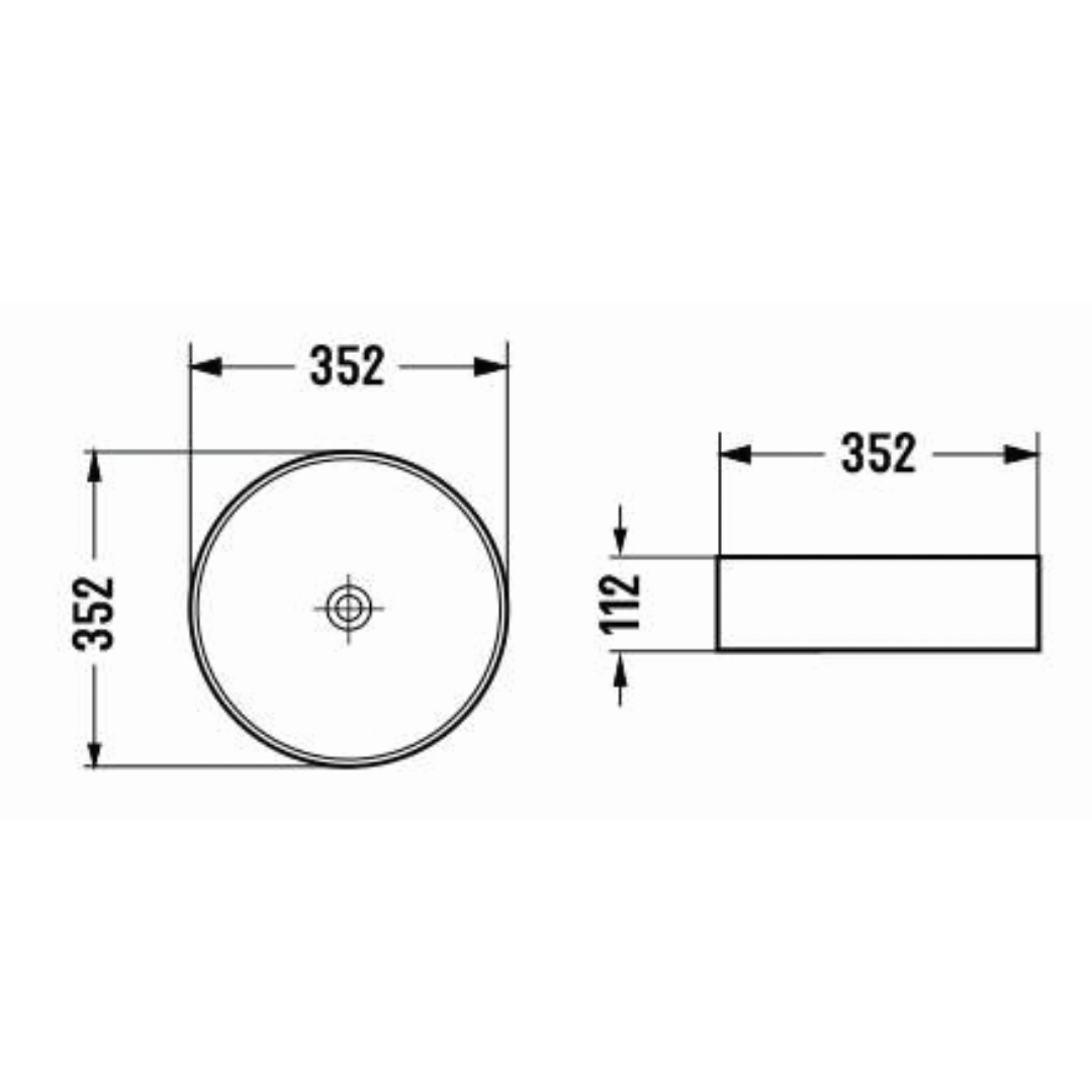 Matte White Alabaster Above Counter Basin 352*352*112mm