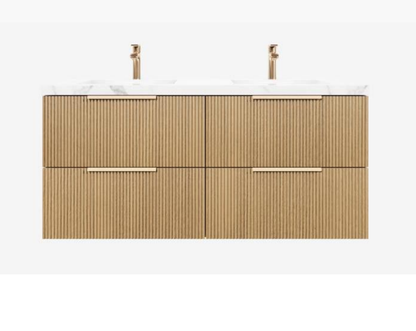 Axiom Haven Fluted Wall-Mounted  PVC Cabinet with Soft closing drawers 590-1490mm