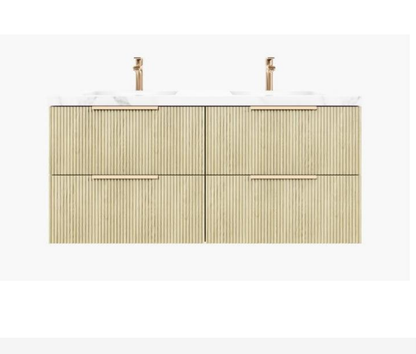 Axiom Haven Fluted Wall-Mounted  PVC Cabinet with Soft closing drawers 590-1490mm