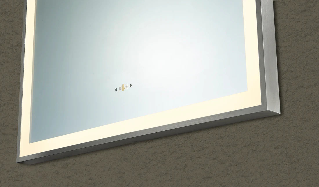 Iron Arch Framed LED Bathroom Mirror – Front & Backlit Smart Touch-Free Controls 600×900mm