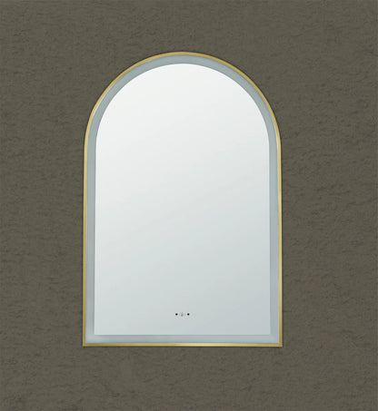 Aura Iron Arch Framed LED Mirror – Front & Backlit Smart touch free controls 600*900mm LFMAR6090-MB/BG/BN/GM