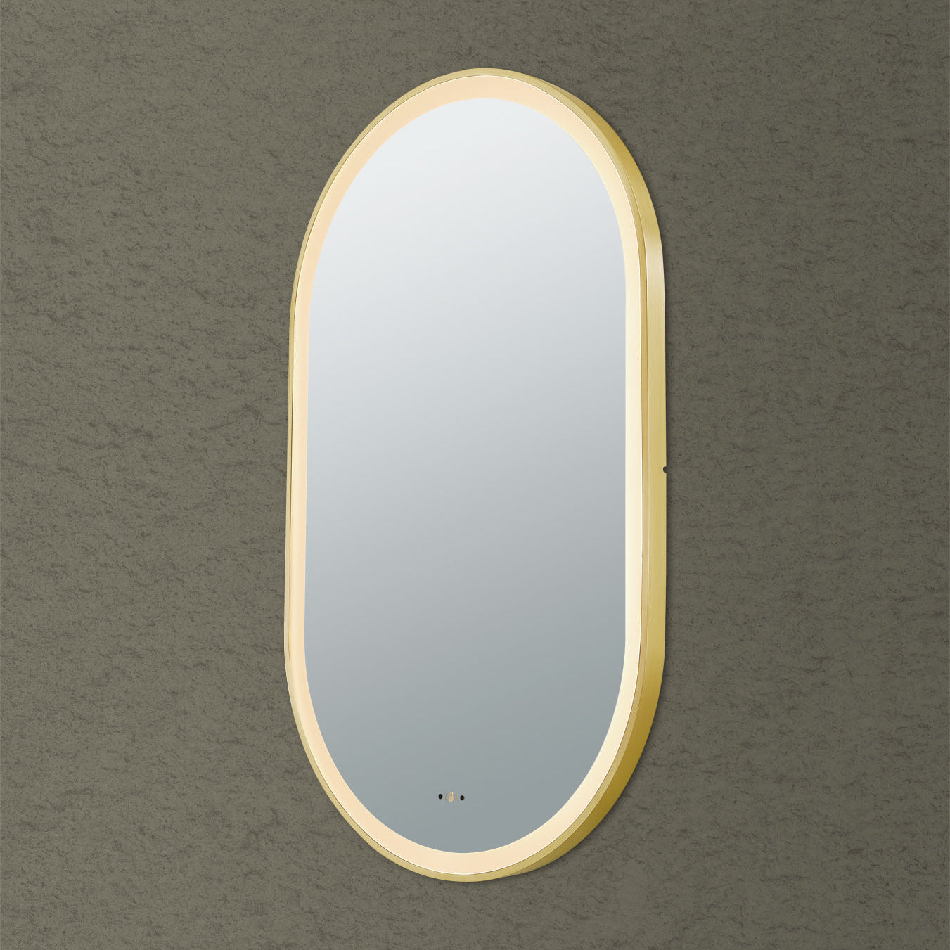 Iron Framed LED Bathroom Mirror – Electroplated Finish 450×900mm