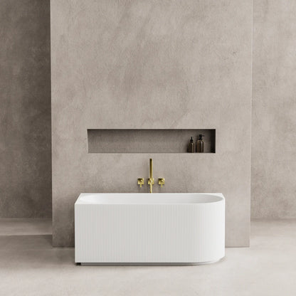 Capri Fluted Corner Freestanding Bathtub 1500/1700mm CGV1500L/R-GW/MW/MB/CGV1700L/R-GW/MW/MB