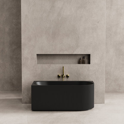Capri Fluted Corner Freestanding Bathtub 1500/1700mm CGV1500L/R-GW/MW/MB/CGV1700L/R-GW/MW/MB