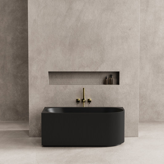 Capri Fluted Corner Freestanding Bathtub 1500/1700mm CGV1500L/R-GW/MW/MB/CGV1700L/R-GW/MW/MB
