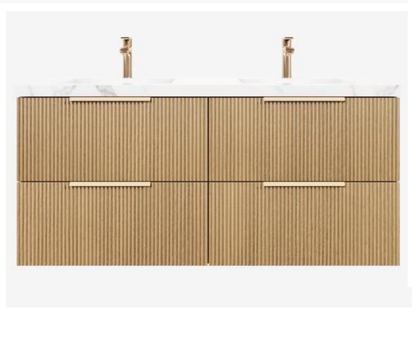 Axiom Haven Fluted Wall-Mounted  PVC Cabinet with Soft closing drawers 590-1490mm