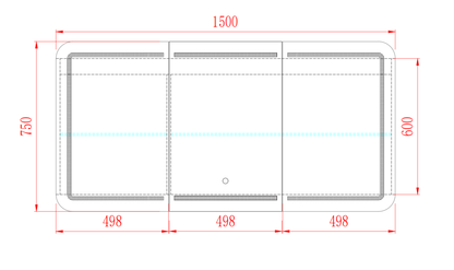 VITO LED PVC Mirror Shaving Cabinet LSSV6075MW-LED 600-1500mm