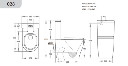Zeus Tornado Flush Rimless Toilet Suite 660*385*870mm