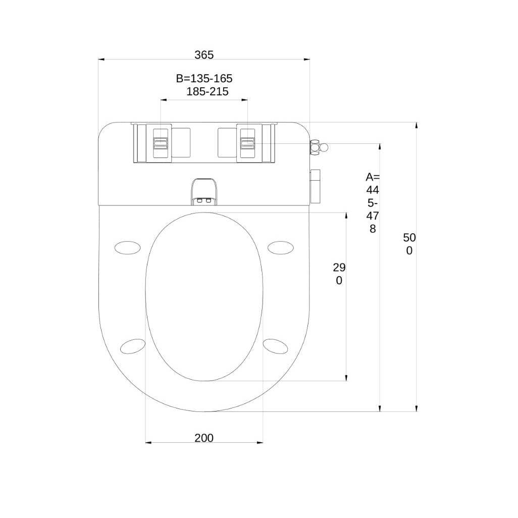Bidet Toilet Seat Cover (Non-Electric) 365*500mm