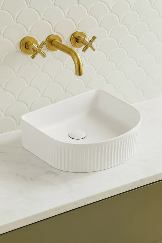 VITO Athena Fluted Arch Premium Ceramic Above-Counter Basin 400*360*130mm