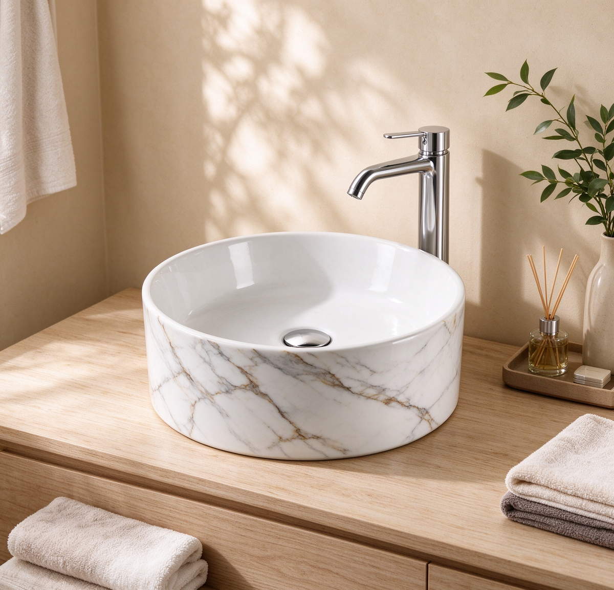 Matte White Alabaster Basin 352*352*112mm