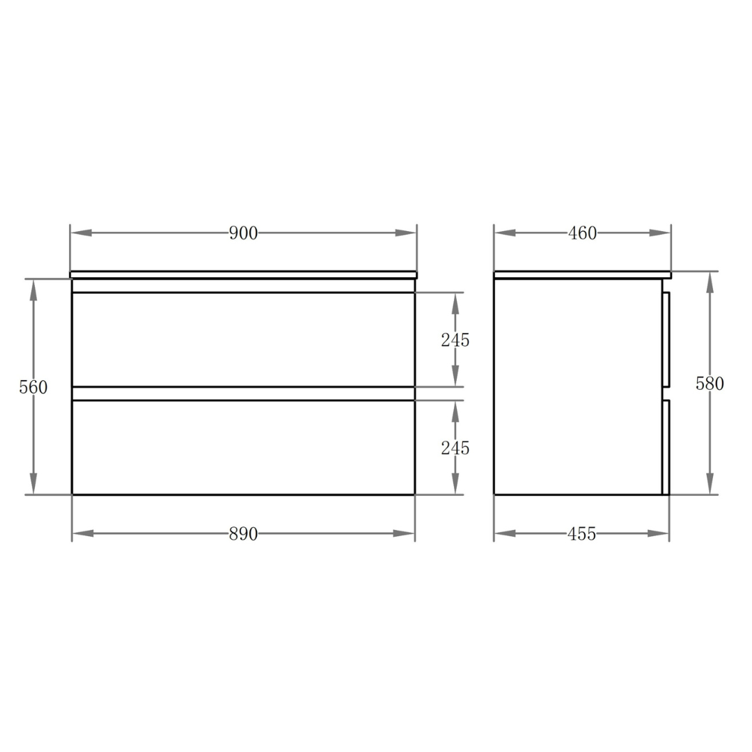 RIVA PVC Wall-Mounted Vanity 900x460x560mm