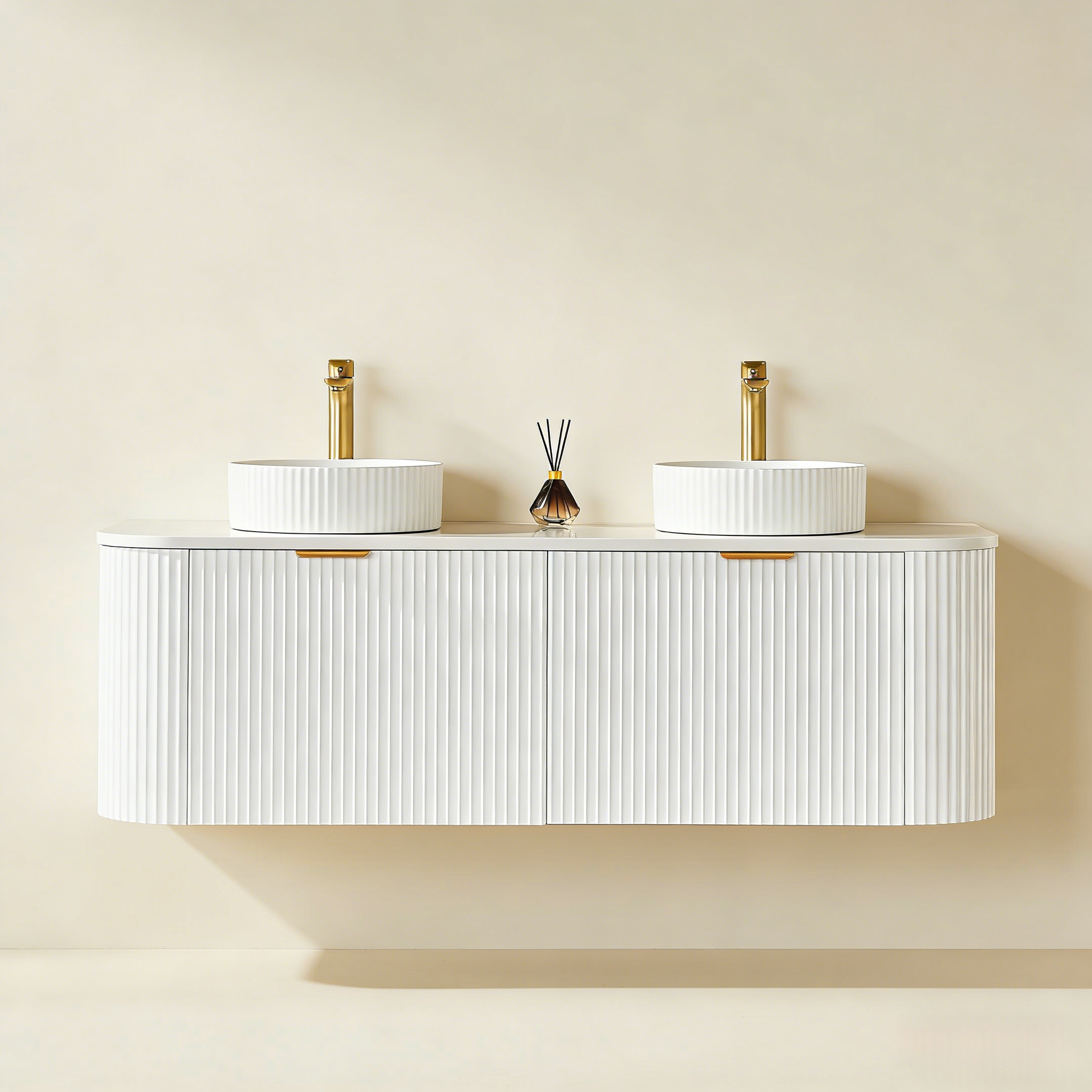 Ceto Avalon Wall-Mounted  Polymer Cabinet 1490*493*470mm Matte White