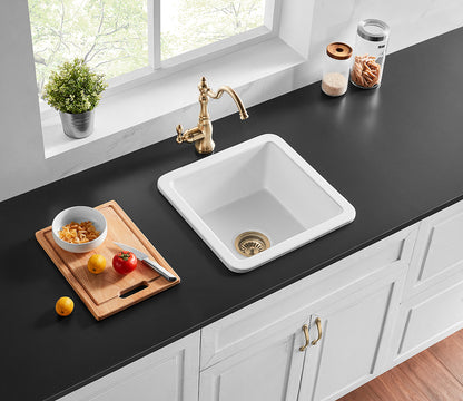 457-810mm Camden Fireclay Square insert/undermound Sink FCS457GW/MB FCS677GW/MB FCS810GW/MB