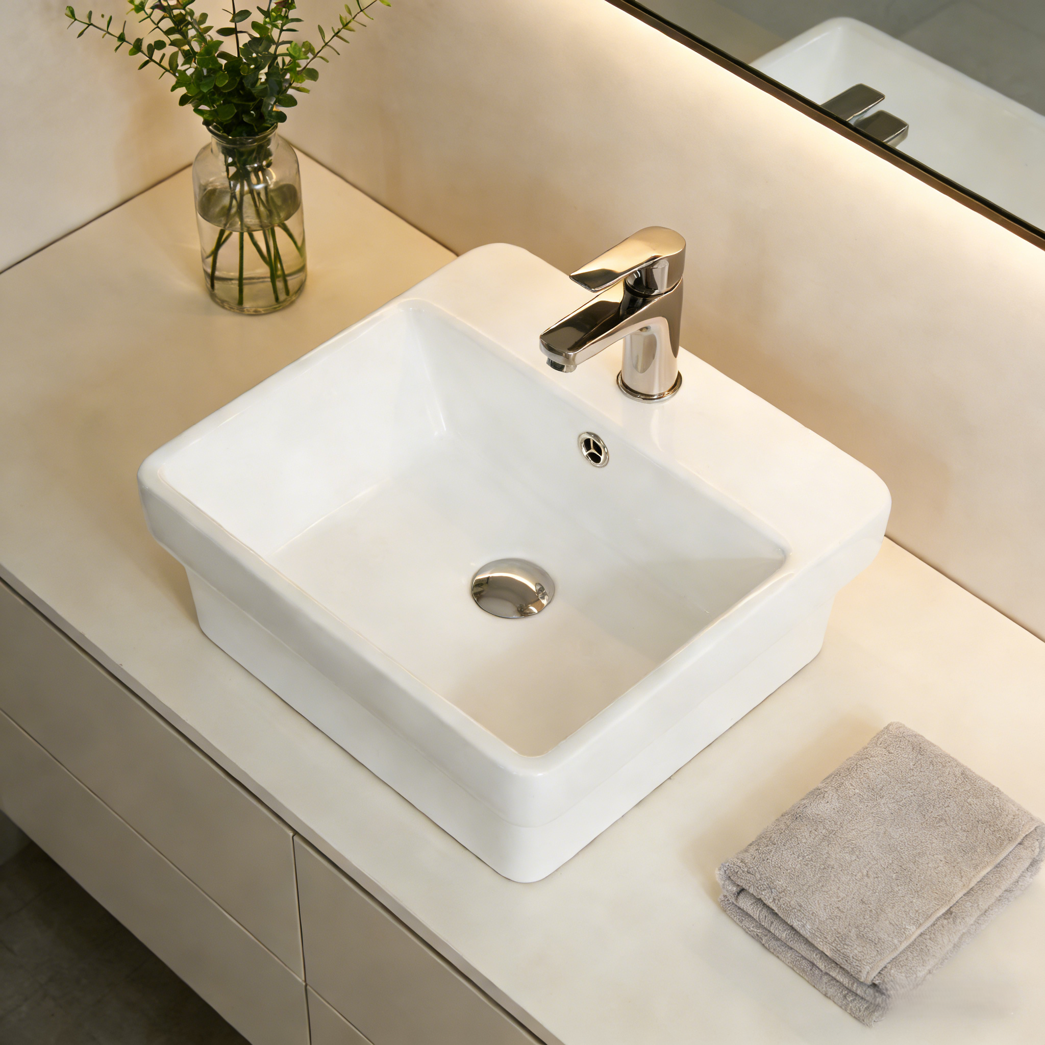 Insert Basin with tap hole 415*415*155mm