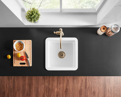 457-810mm Camden Fireclay Square insert/undermound Sink FCS457GW/MB FCS677GW/MB FCS810GW/MB