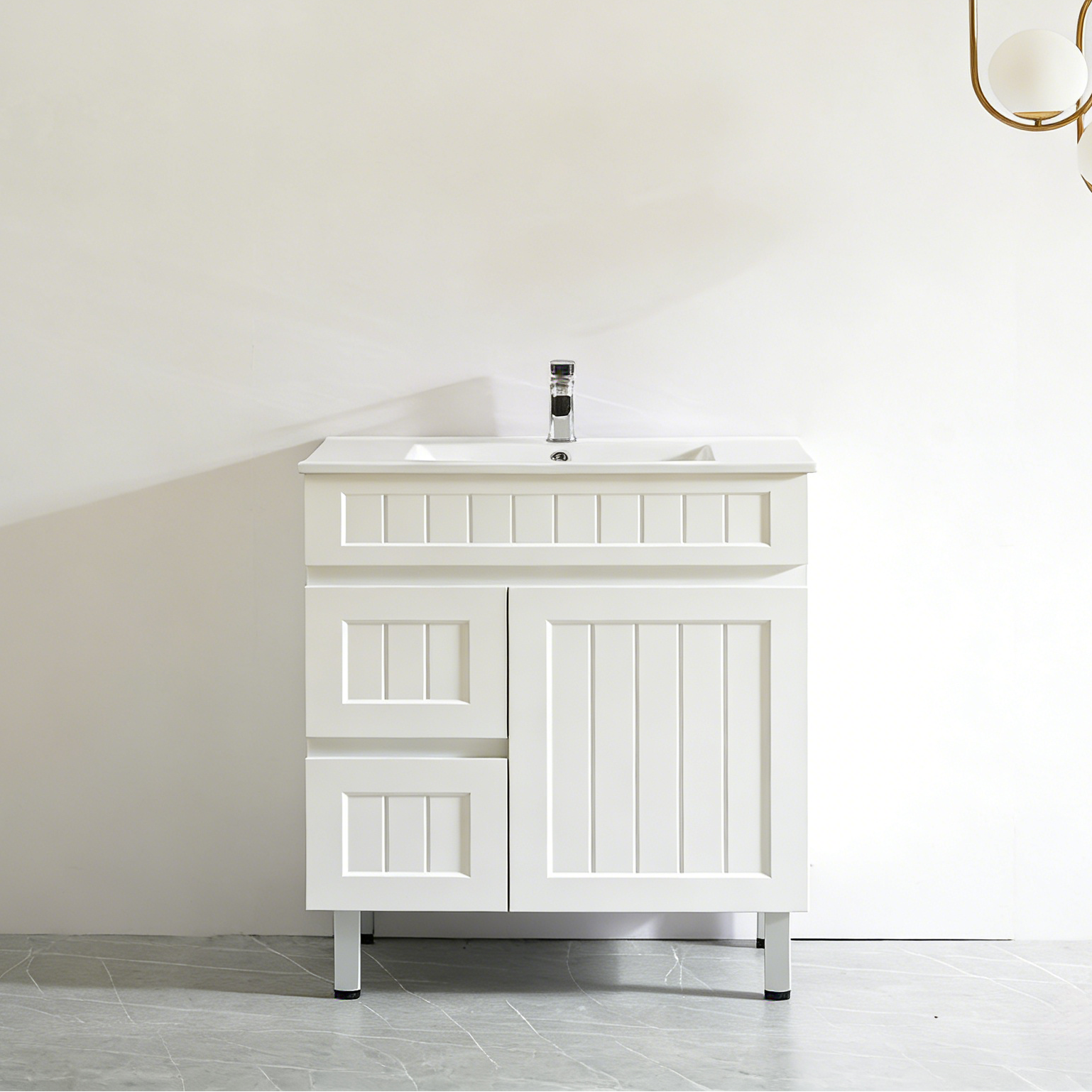 Haven Wood 750mm*460mm*860mm Free Standing Vanity Matte White