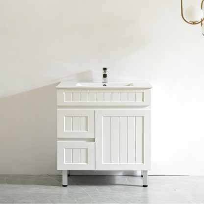 Haven Wood 750mm*460mm*860mm Free Standing Vanity Matte White