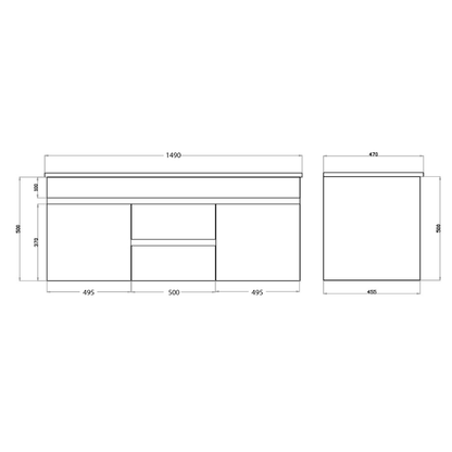 Vessel Sink 600/750/900/1200/1500/1800mm