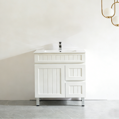 Haven Wood 750mm*460mm*860mm Free Standing Vanity Matte White