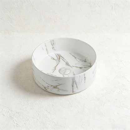 Matte White Alabaster Above Counter Basin 352*352*112mm