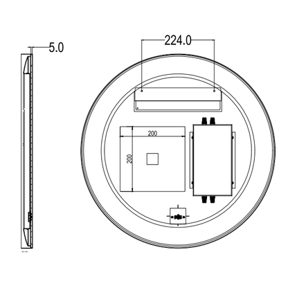 Luna Iron Framed LED Mirror LFM600/800/900R-GM