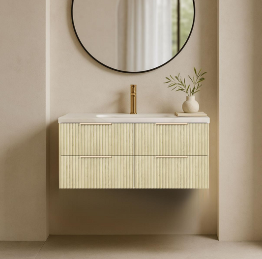 Ceto Eden Wall Hung PVC Cabinet with Soft closing drawers 590/740/890/1190/1490