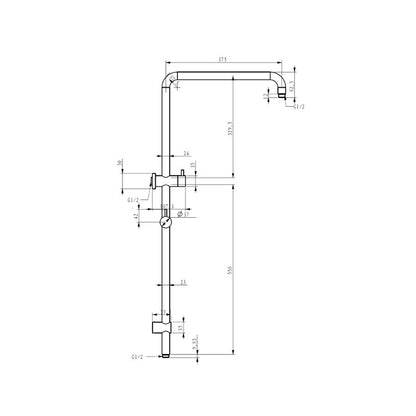 2 In 1 Round Shower Top Inlet Matte Brushed Nickel