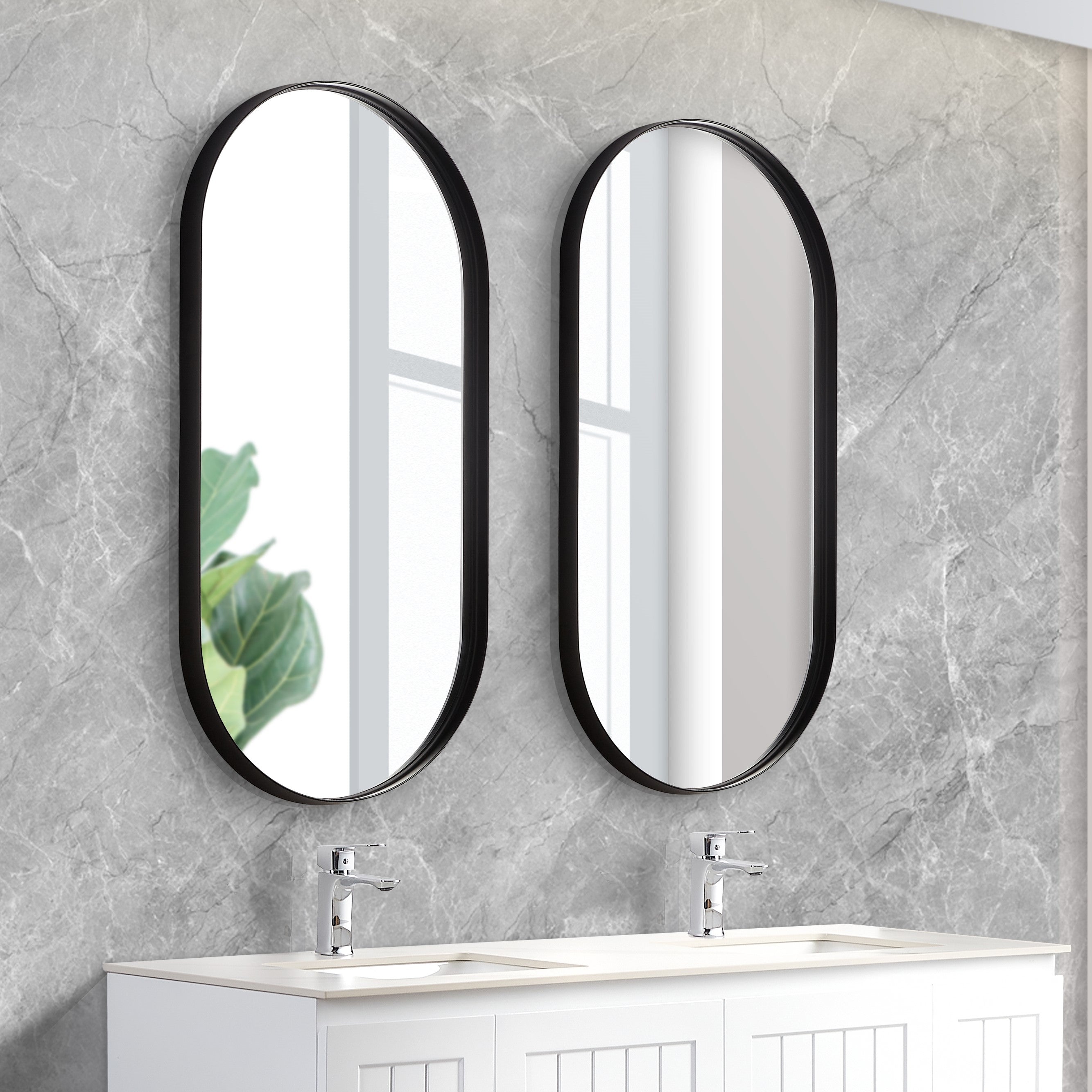 Oval Aluminum Framed Bathroom Mirror – Wall Mounted 450*900/600*1000mm
