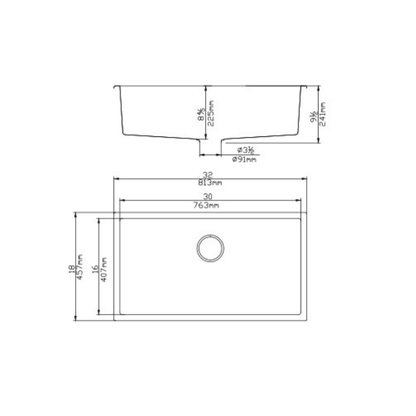 Quartz Undermount Kitchen Sink 810*460*226mm