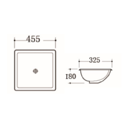 Under Counter Basin 455x325x180mm/460x330x190mm