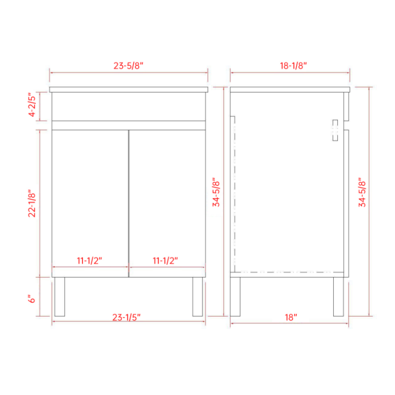 Leg Vanity Cabinet (PVC Material) 600/750/900mm