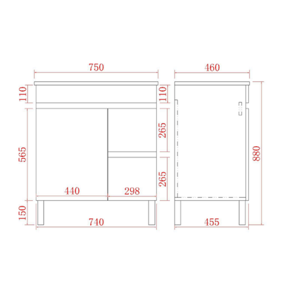 Leg Vanity Cabinet (PVC Material) 600/750/900mm