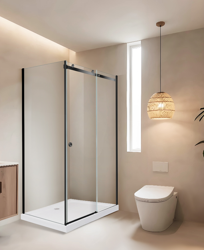 Framed Shower Screen L-Shaped Side Panel Glass Package C